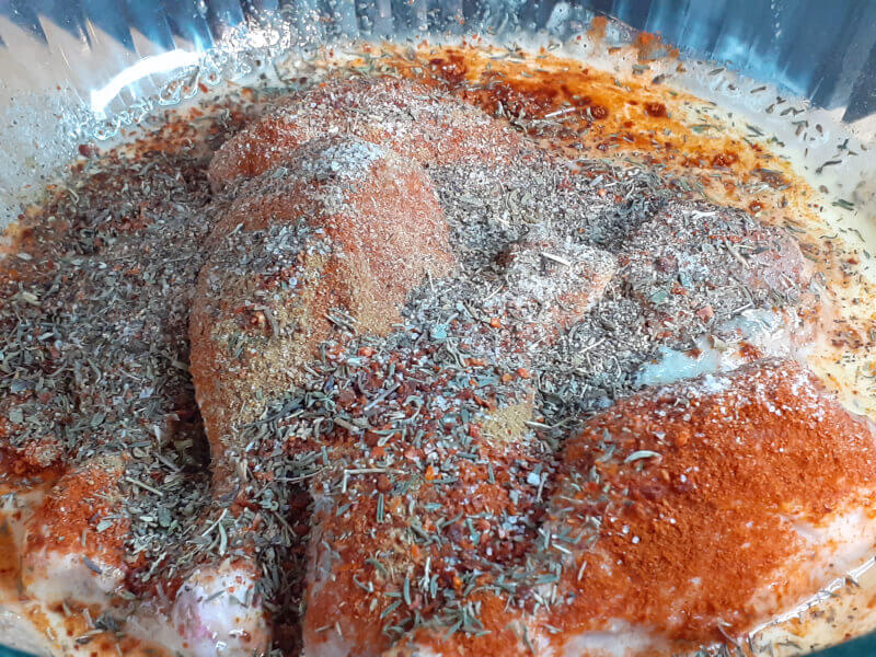 Adding Seasoning for Lebanese Lemon Chicken