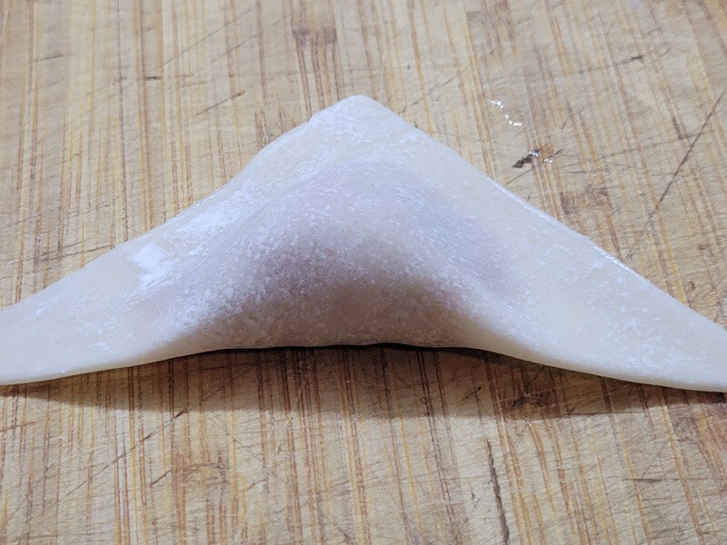 Wonton fold into triangle