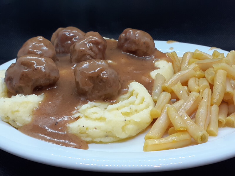 Gravy & Meatballs with Mashed Potatoes