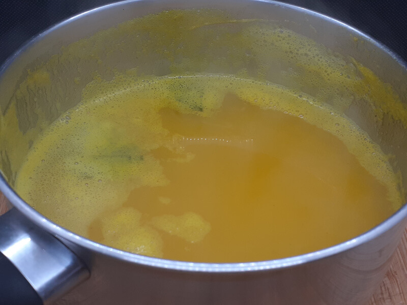 Pineapple Sauce scum scooped off