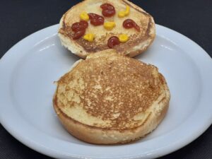 Hamburger Buns with Ketchup and Mustard