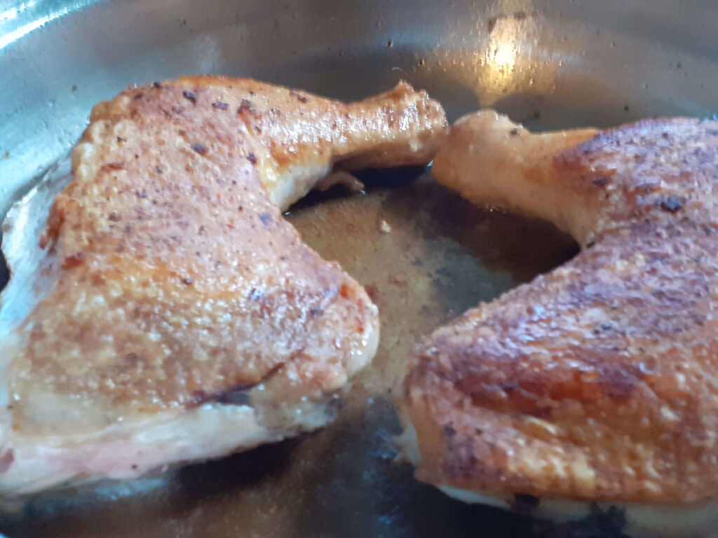 Seared Chicken set aside