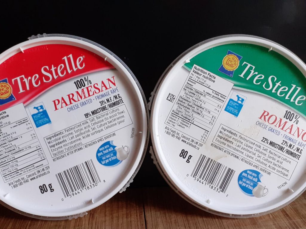 Powdered Parmesan and Romano