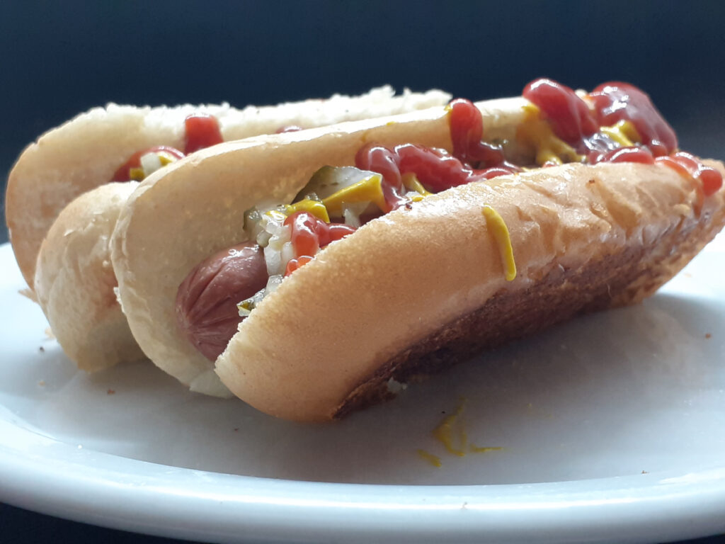 Toastie Hot Dog with Buns Sliced, buttered and toasted