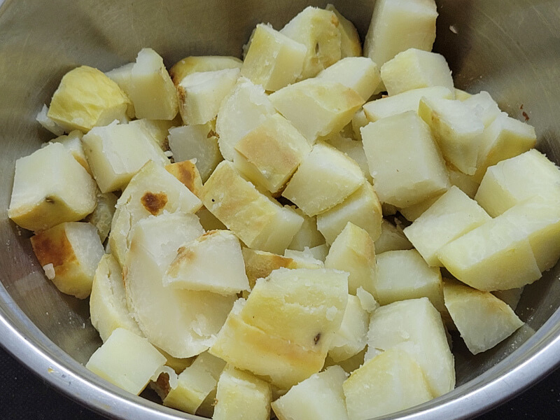 Baked Potatoes Peeled and diced