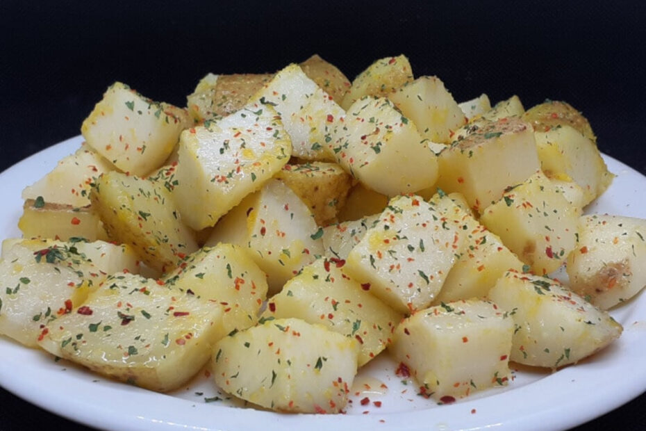 JAHZKITCHEN Steamed Potatoes with Parsley & Aleppo Garnish