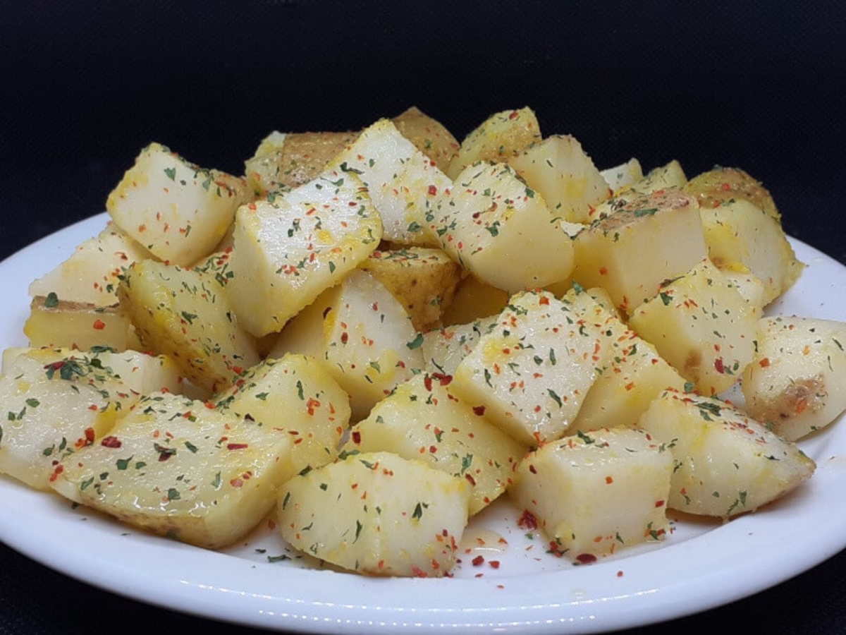 JAHZKITCHEN Steamed Potatoes with Parsley & Aleppo Garnish