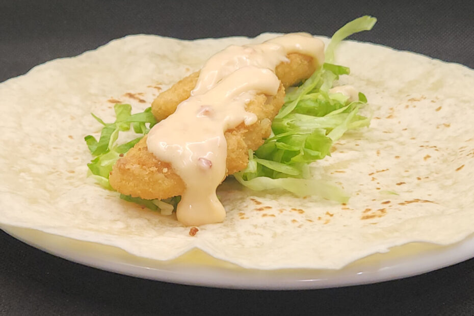 Sweet Thai Chicken Finger Wrap open face