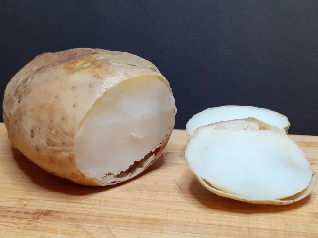 Baked Potatoes End Sliced Off