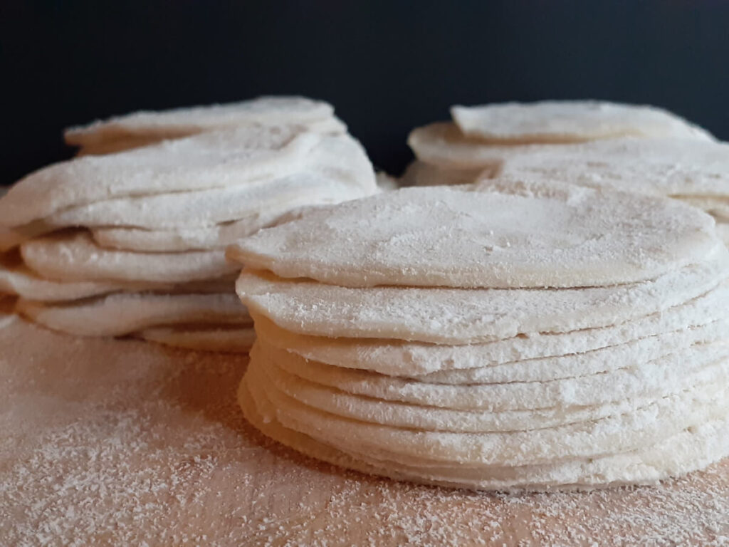 Stacked Dumpling Wrappers