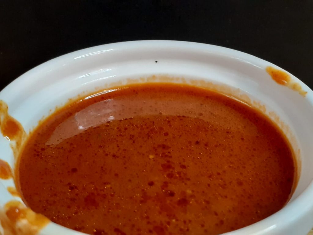 Pimento Marinade reduced to a sauce