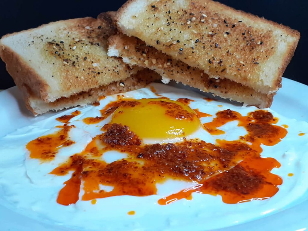 Cilbir with Duck Eggs and Everything Bagel Toast