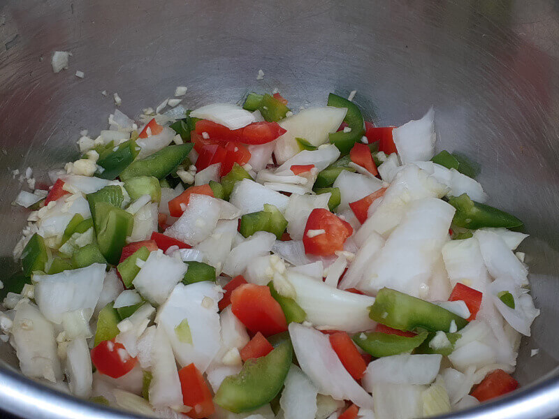 Chourico Rice Bake Vegetables