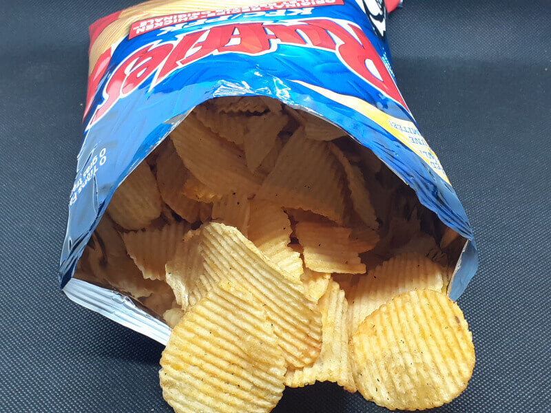 Opened bag of KFC Chips