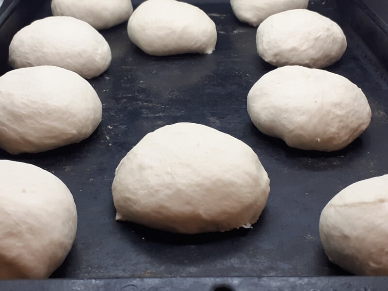 Naan Dough Portioned into Dough Balls