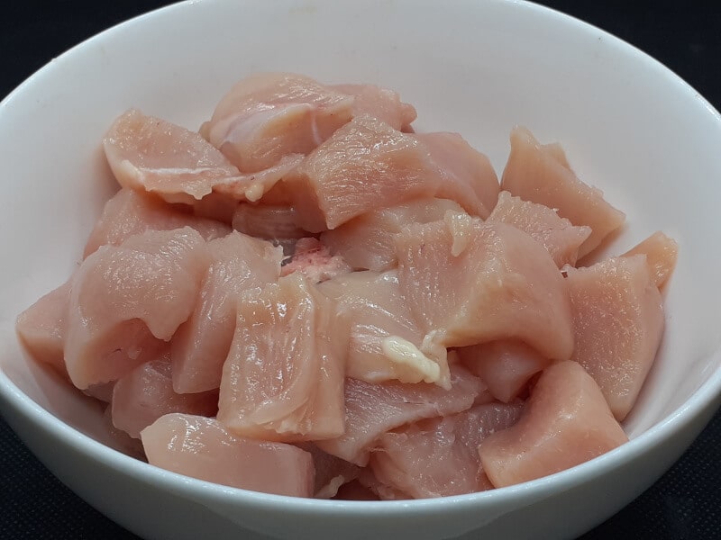 About 1 inch diced Chicken Breast