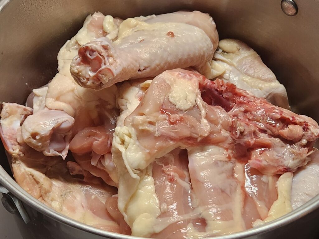 Four Chicken Quarters Cleaned and Separated