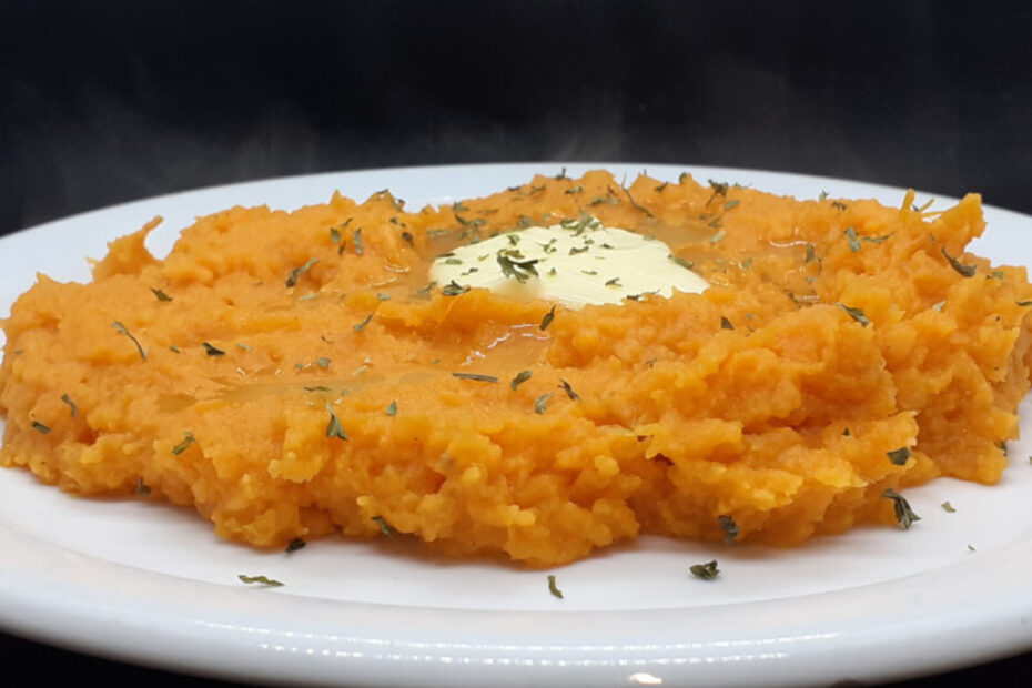 JAHZKITCHEN Mashed Sweet Potato with Salt & Pepper, Cream and Butter
