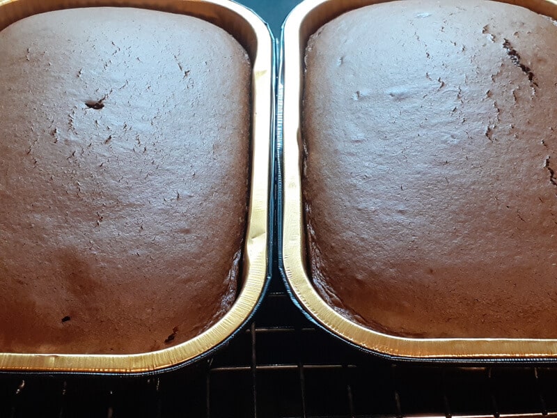 Cooling Freshly Oven Baked Tray Cakes