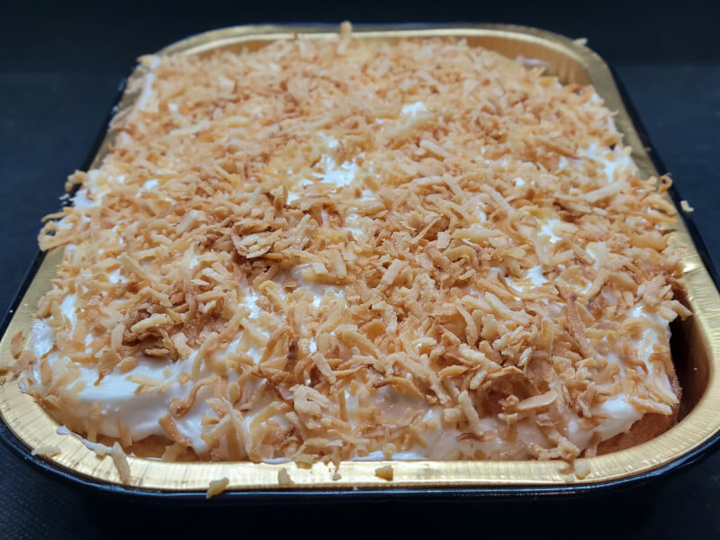 White Cake & Frosting with Toasted Coconut