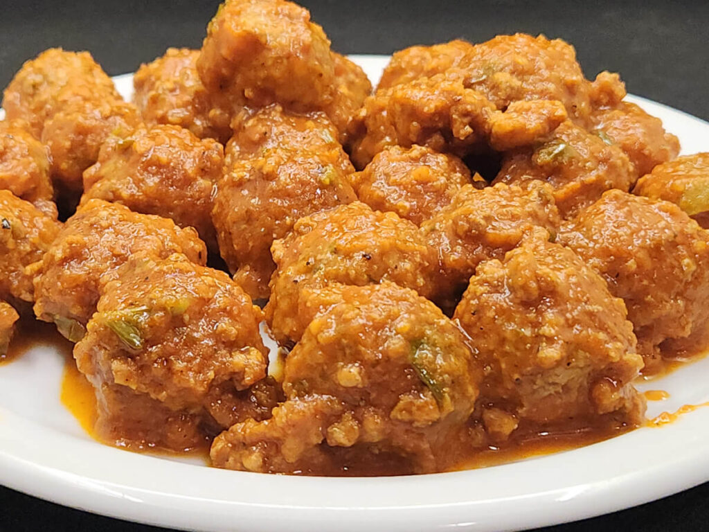 Simmered Oliveit Meatballs in Pasta Sauce